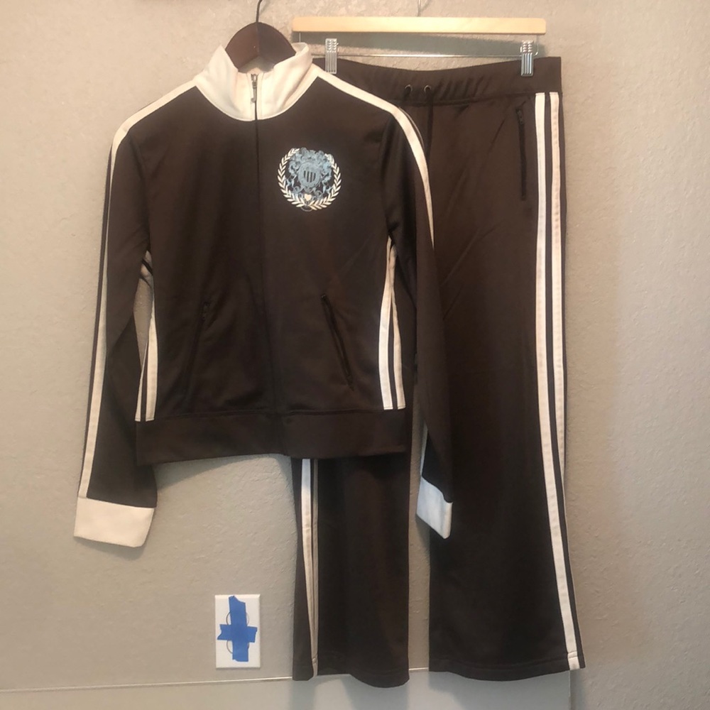 Y2K Chocolate Brown/Striped Juicy Couture Tracksuit